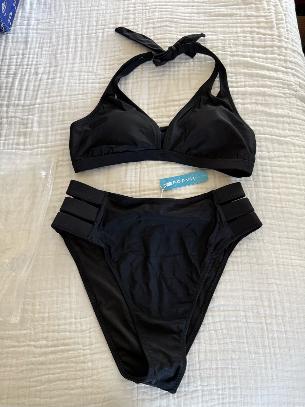 NWT Popvil Classic Halter High-Waist Bikini Set Size Small